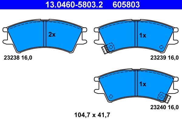 Гальмівні колодки дискові ATE 13046058032 - zapix