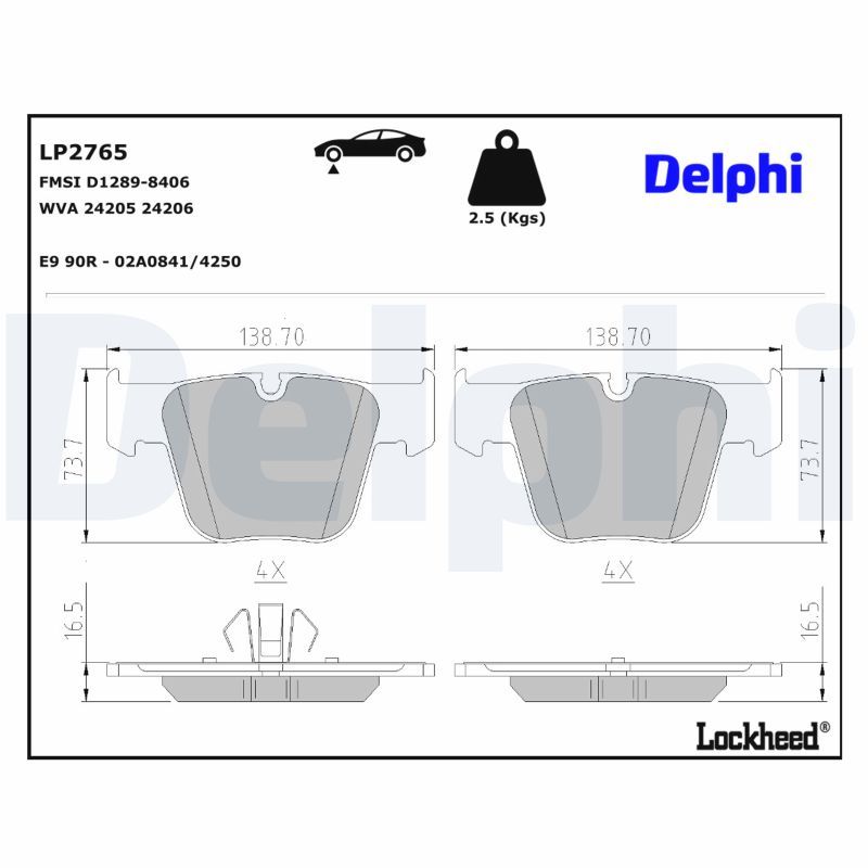 Гальмівні колодки дискові DELPHI LP2765 - zapix