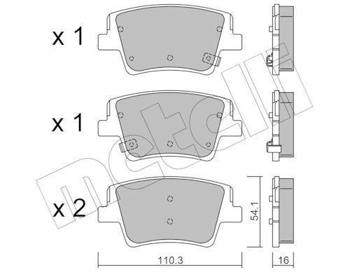 Гальмівні колодки дискові METELLI 2212840 - zapix