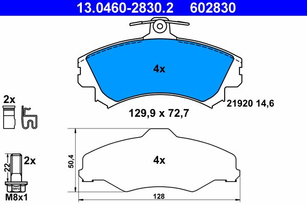Гальмівні колодки дискові ATE 13046028302 - zapix