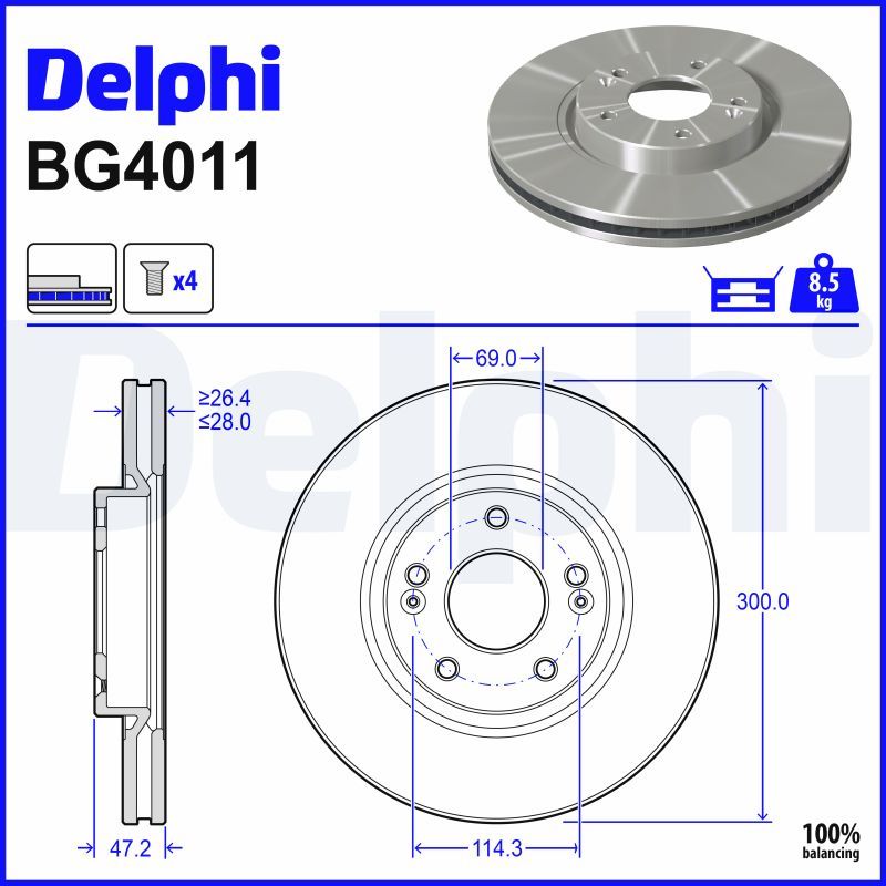 Гальмівний диск DELPHI BG4011 - zapix