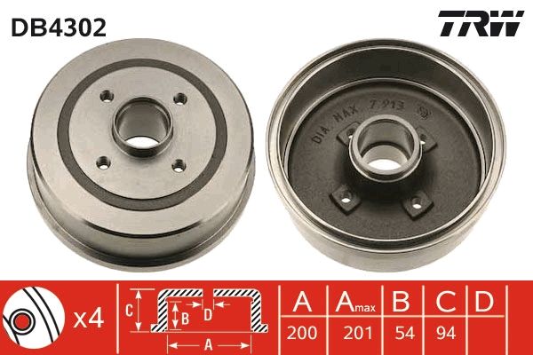 Гальмівний барабан TRW DB4302 - zapix