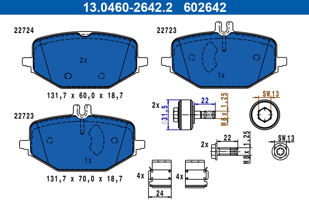 Гальмівні колодки дискові ATE 13046026422 - zapix