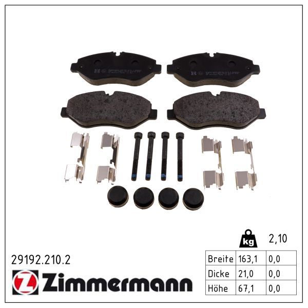 Гальмівні колодки дискові ZIMMERMANN 291922102 - zapix
