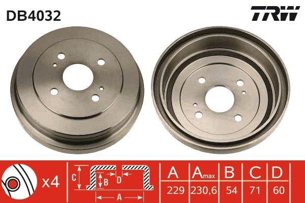 Гальмівний барабан TRW DB4032 - zapix