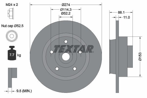Гальмівний диск TEXTAR 92232603