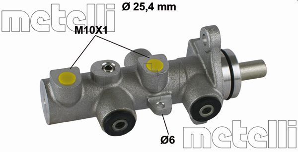 Головний гальмівний циліндр METELLI 050789 - zapix