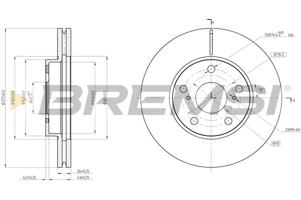 Гальмівний диск BREMSI CD8653V