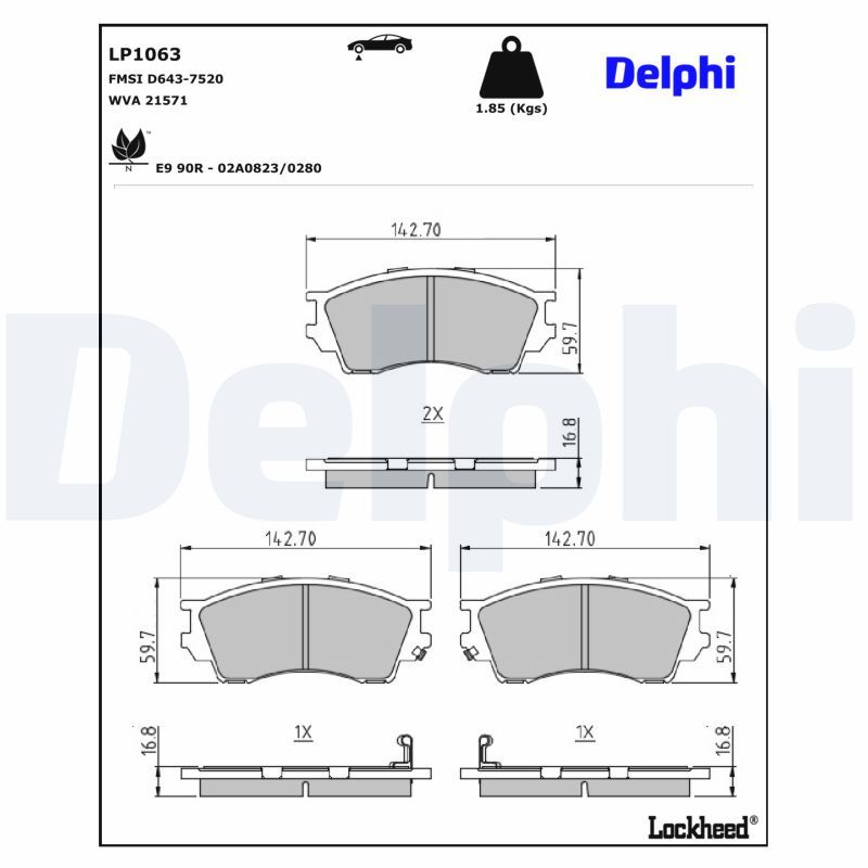Гальмівні колодки дискові DELPHI LP1063 - zapix