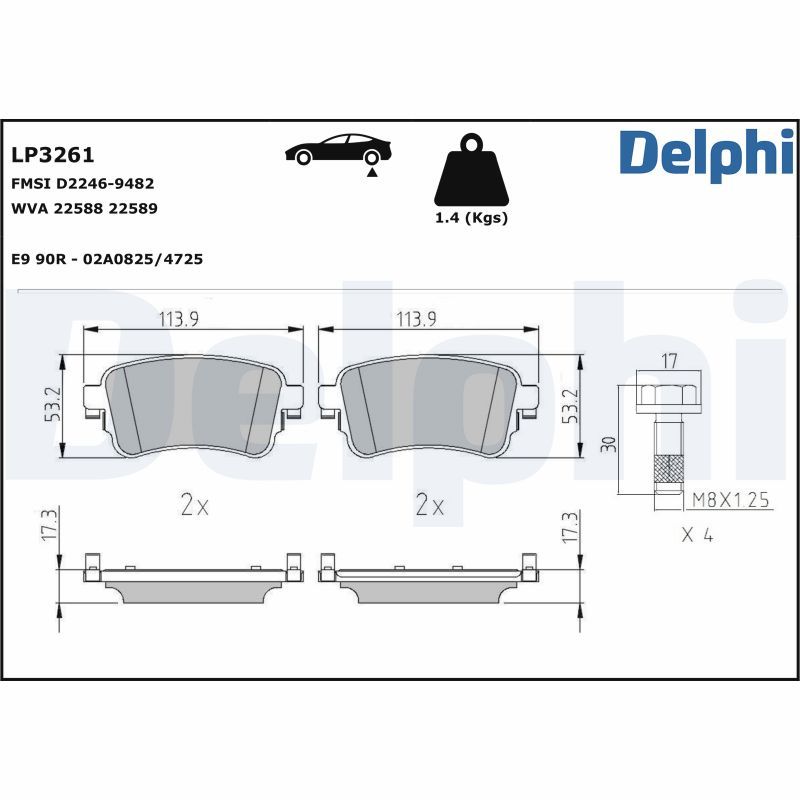 Гальмівні колодки дискові DELPHI LP3261 - zapix