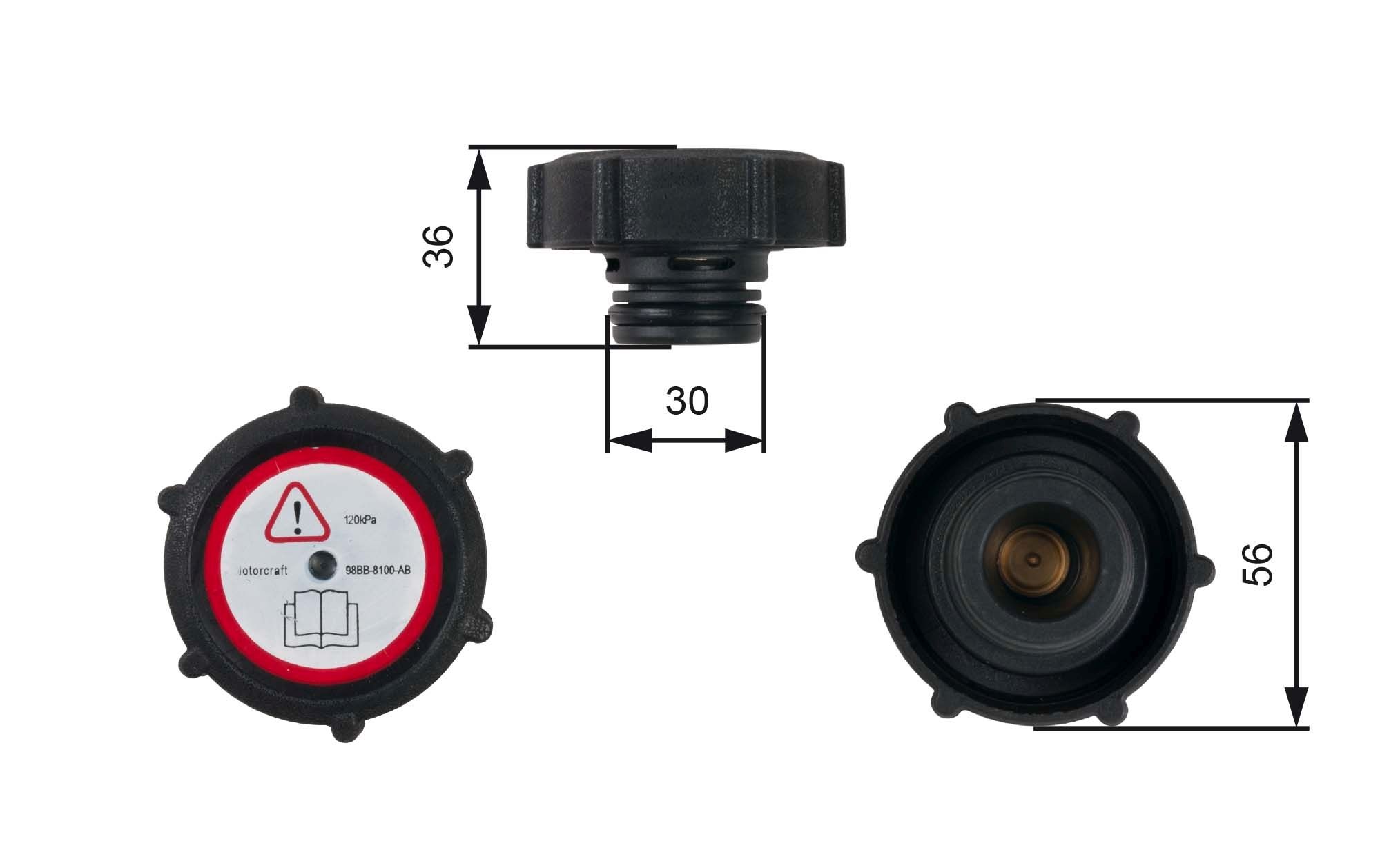 Кришка розширювального бачка GATES RC230 - zapix