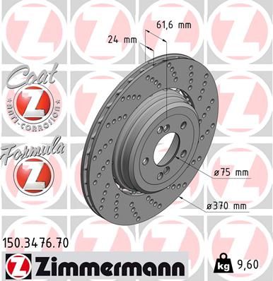 Гальмівний диск ZIMMERMANN 150347670 - zapix