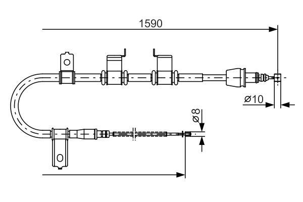 Трос ручного гальма BOSCH 1987482072 - zapix