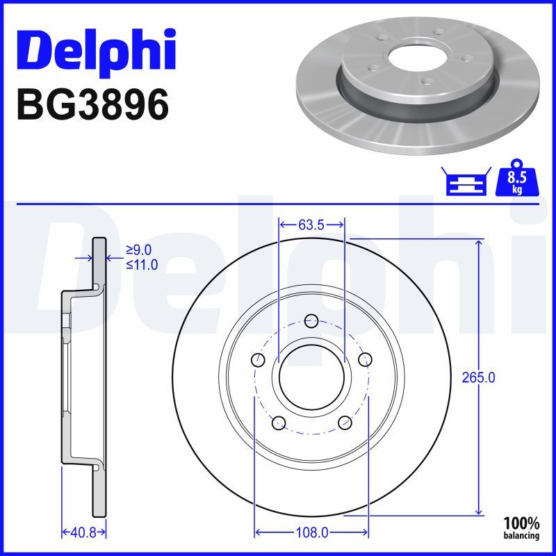 Гальмівний диск DELPHI BG3896 - zapix