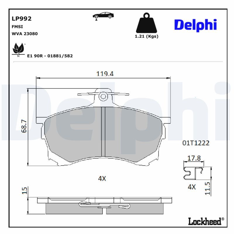 Гальмівні колодки дискові DELPHI LP992 - zapix