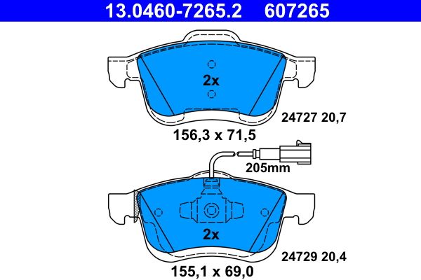Гальмівні колодки дискові ATE 13046072652 - zapix