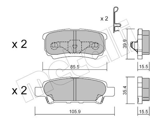 Гальмівні колодки дискові METELLI 2207370 - zapix