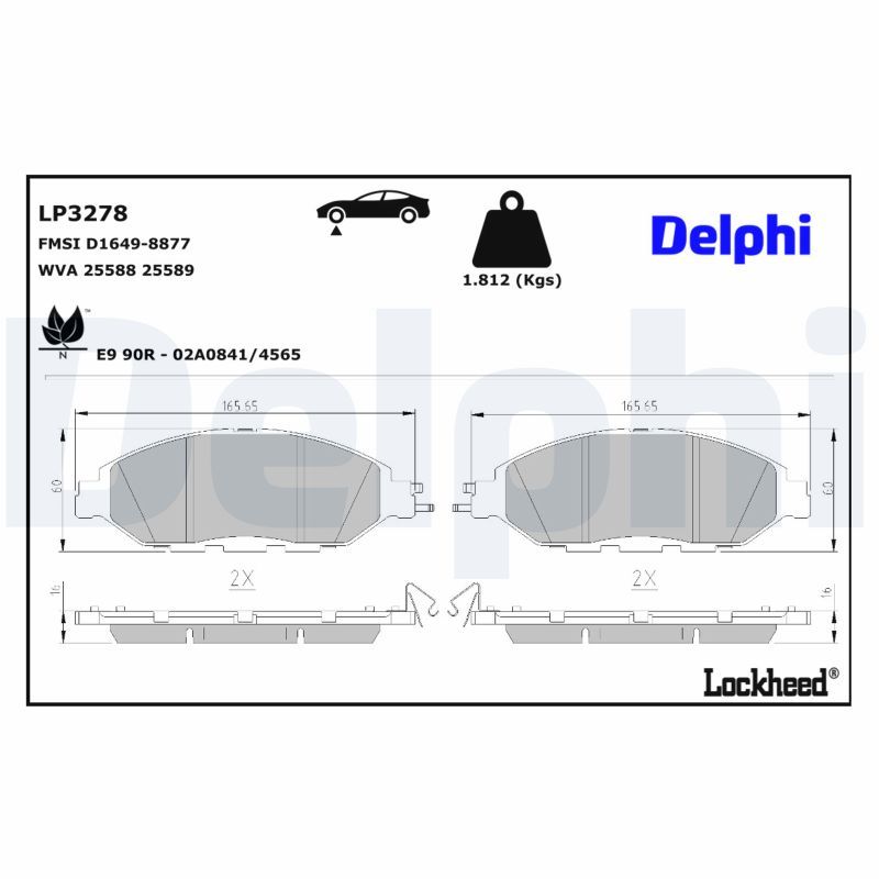 Гальмівні колодки дискові DELPHI LP3278 - zapix