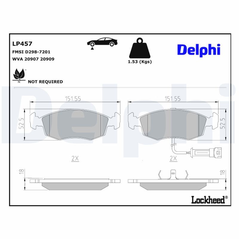 Гальмівні колодки дискові DELPHI LP457 - zapix