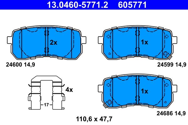 Гальмівні колодки дискові ATE 13046057712 - zapix