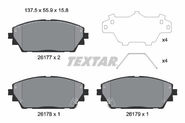 Гальмівні колодки дискові TEXTAR 2617701 - zapix