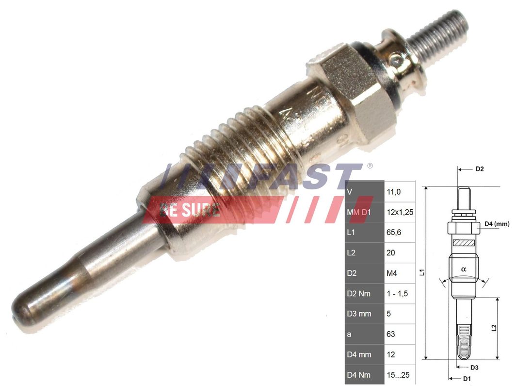 Свічка розжарювання FAST FT82722