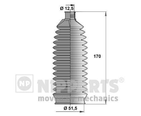 Пильник рульової рейки NIPPARTS N2844010 - zapix