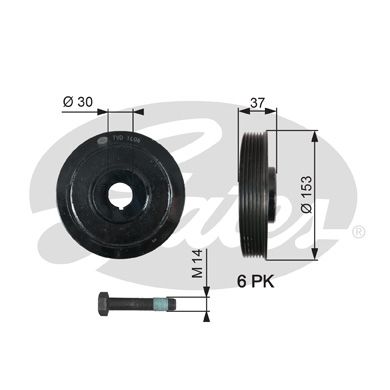 Шків колінвалу GATES TVD1006A - zapix