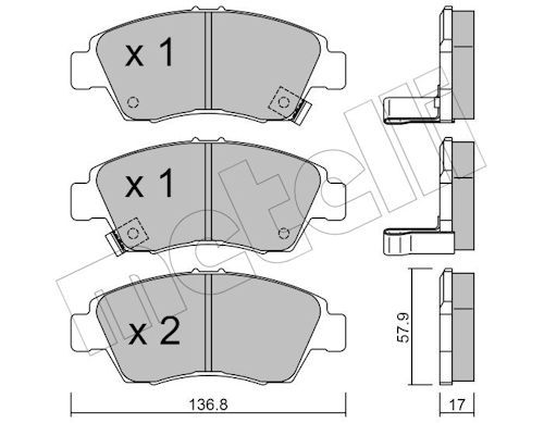 Гальмівні колодки дискові METELLI 2201750 - zapix