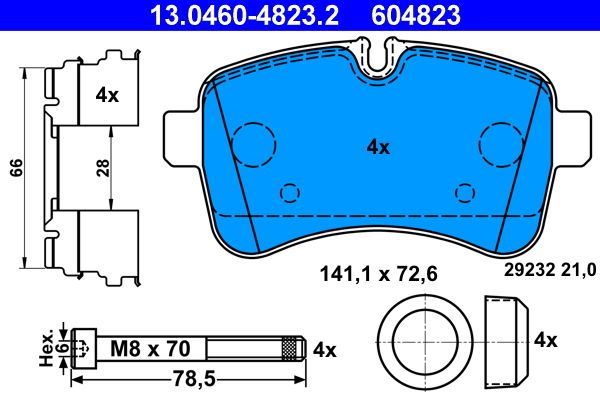 Гальмівні колодки дискові ATE 13046048232 - zapix