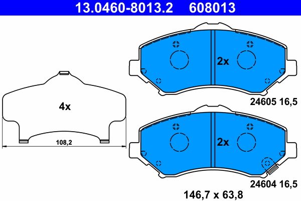 Гальмівні колодки дискові ATE 13046080132 - zapix