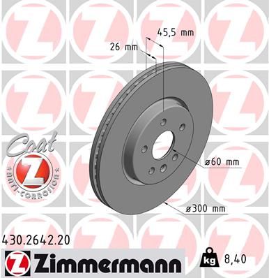 Гальмівний диск ZIMMERMANN 430264220 - zapix
