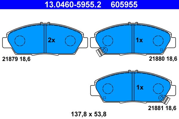 Гальмівні колодки дискові ATE 13046059552 - zapix