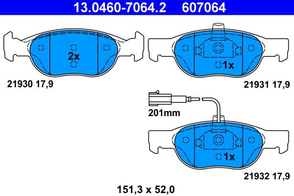 Гальмівні колодки дискові ATE 13046070642 - zapix