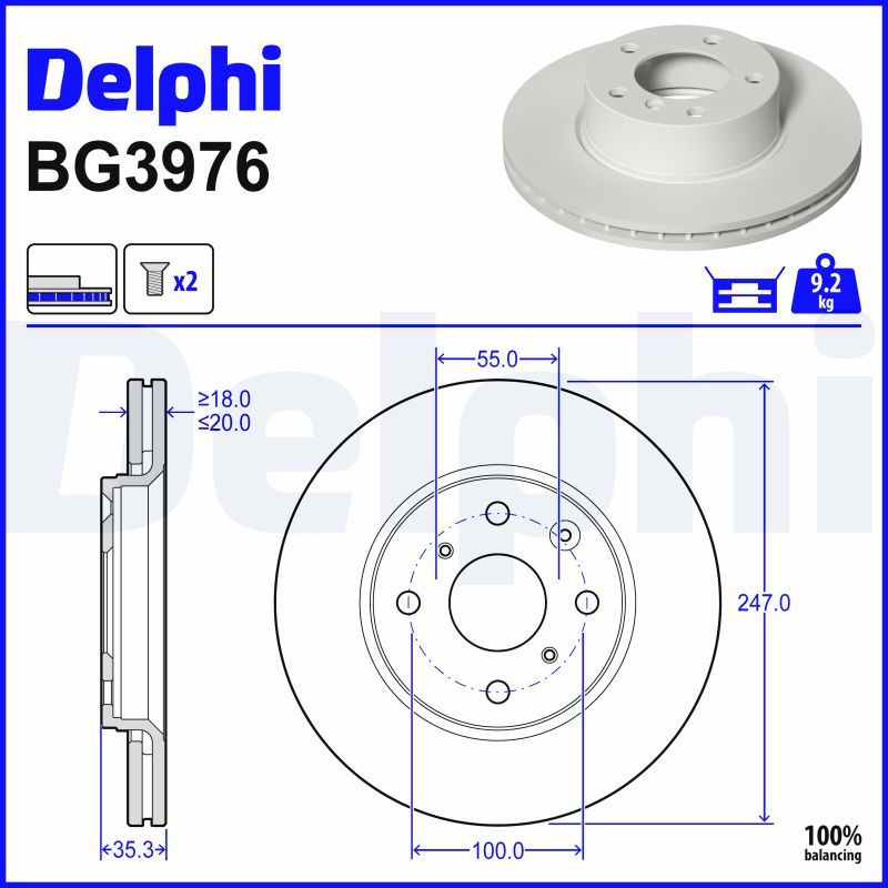 Гальмівний диск DELPHI BG3976 - zapix
