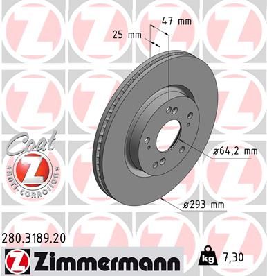 Гальмівний диск ZIMMERMANN 280318920 - zapix