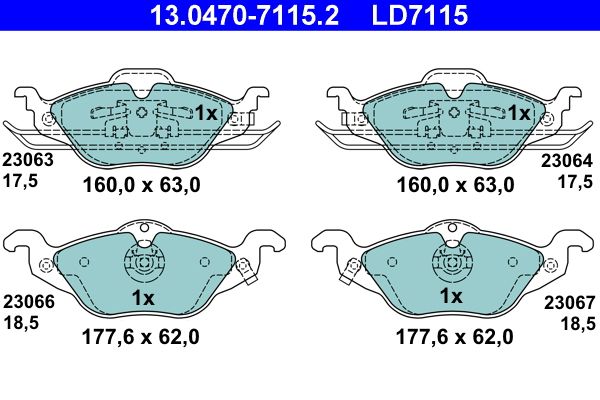 Гальмівні колодки дискові ATE 13047071152 - zapix