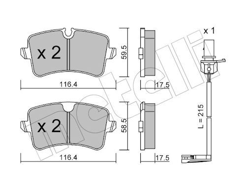 Гальмівні колодки дискові METELLI 2209550K - zapix