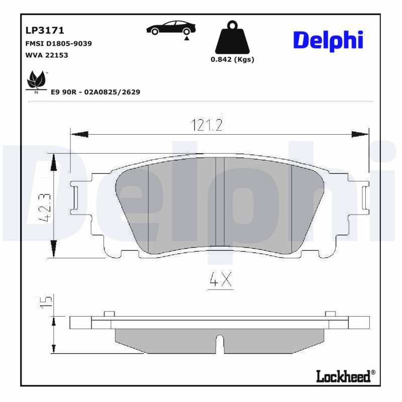 Гальмівні колодки дискові DELPHI LP3171 - zapix