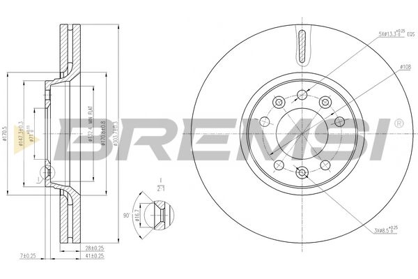 Гальмівний диск BREMSI CD7615V - zapix
