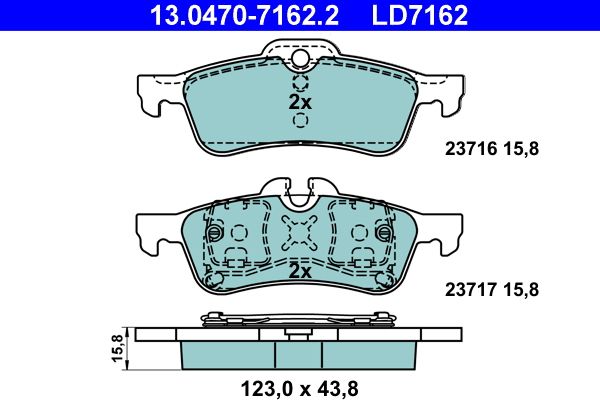 Гальмівні колодки дискові ATE 13047071622 - zapix