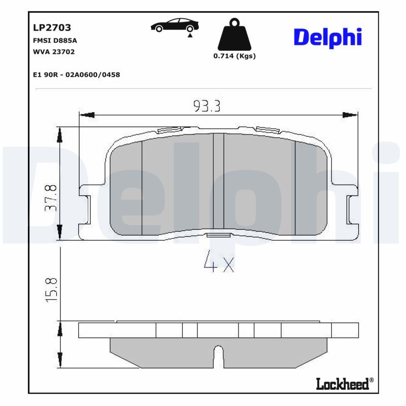 Гальмівні колодки дискові DELPHI LP2703 - zapix