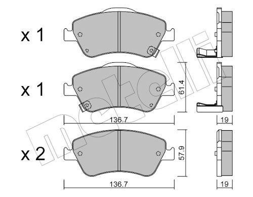 Гальмівні колодки дискові METELLI 2207940 - zapix