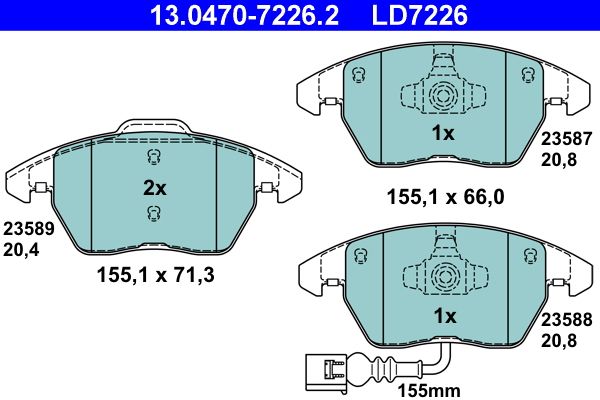Гальмівні колодки дискові ATE 13047072262 - zapix