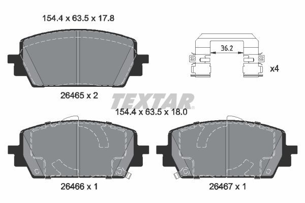 Гальмівні колодки дискові TEXTAR 2646501 - zapix