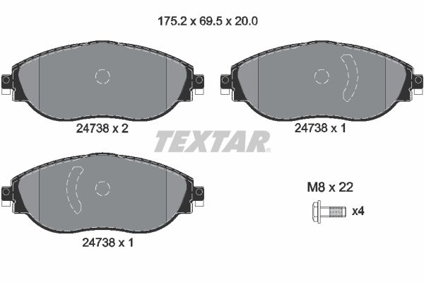 Тормозные колодки дисковые TEXTAR 2473806