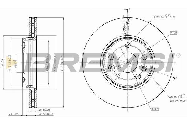 Гальмівний диск BREMSI CD7733V