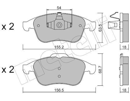 Гальмівні колодки дискові METELLI 2208030 - zapix