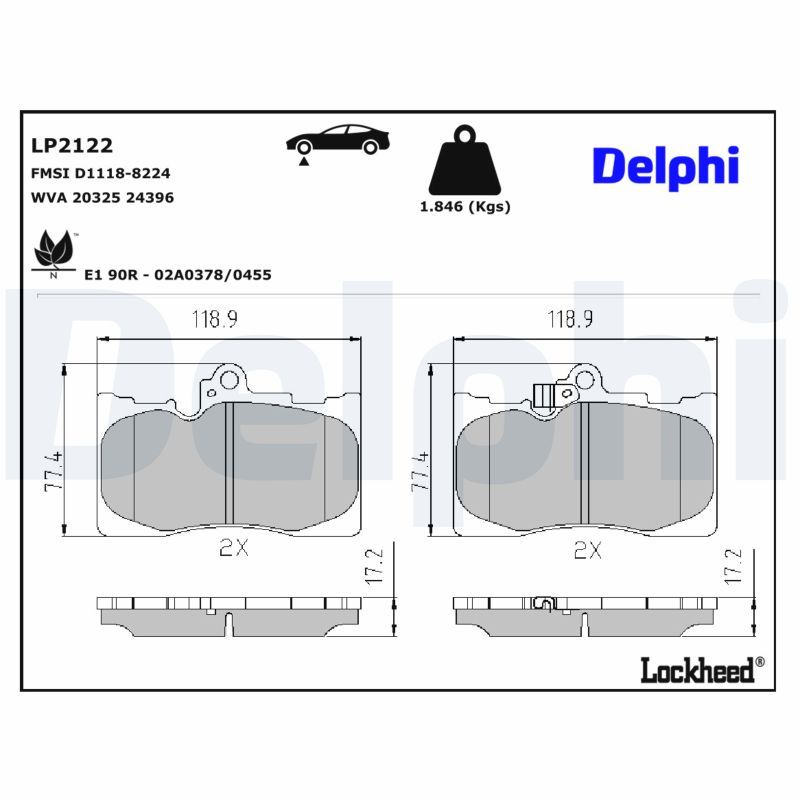 Гальмівні колодки дискові DELPHI LP2122 - zapix