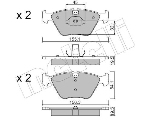 Гальмівні колодки дискові METELLI 2202073 - zapix